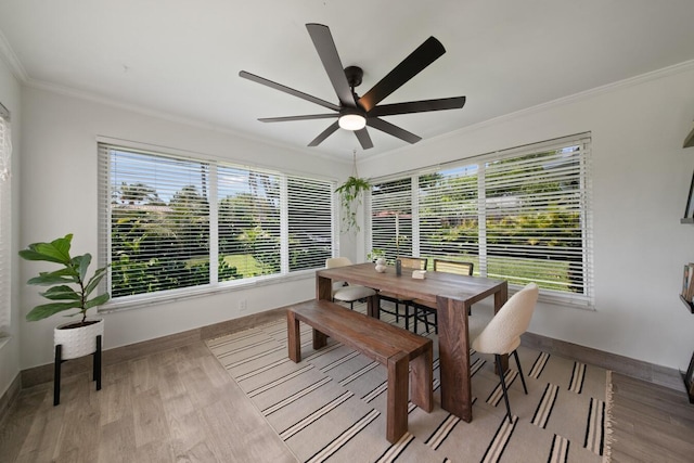 sunroom featuring ceiling fan