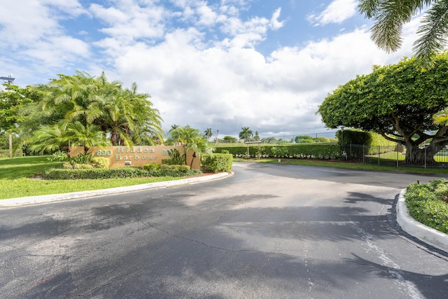 view of street featuring curbs