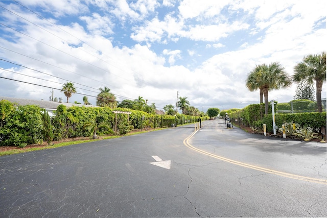 view of road with a gate