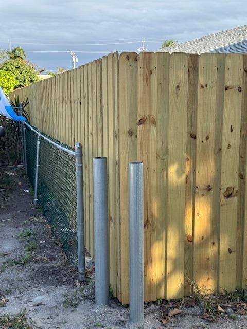 view of gate with fence