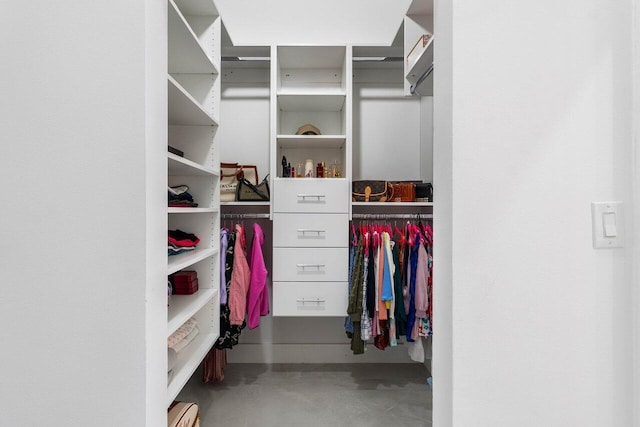 view of walk in closet