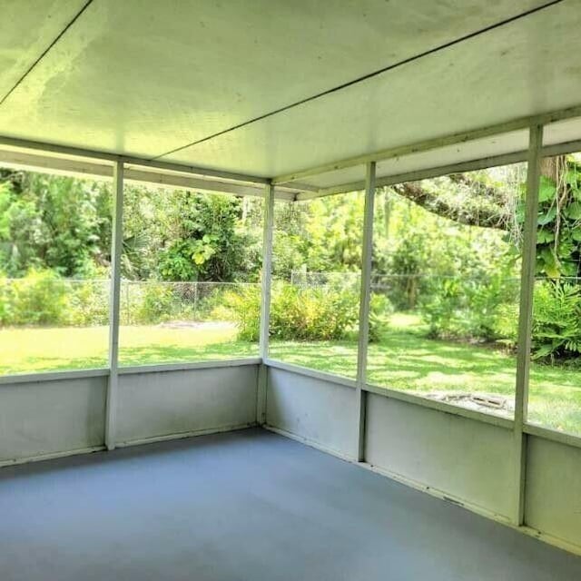 view of unfurnished sunroom