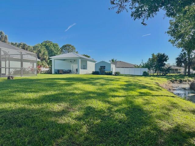 view of yard with fence