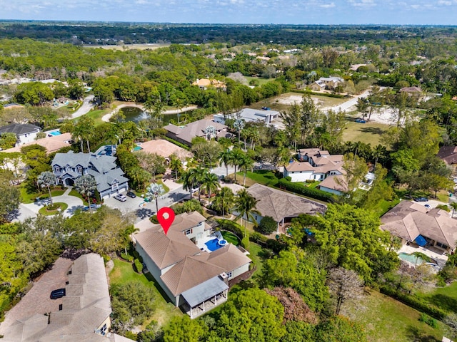 aerial view with a residential view