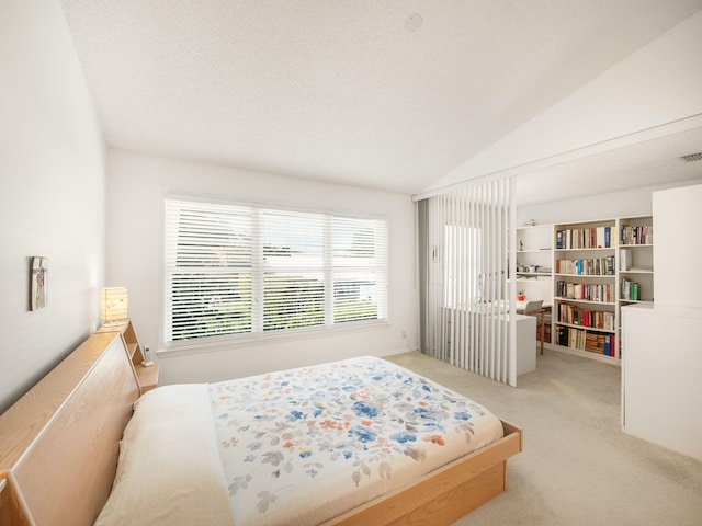 10282 Hunt Club Ln, Palm Beach Gardens, FL 33418 - bedroom featuring carpet flooring, lofted ceiling, and a textured ceiling
