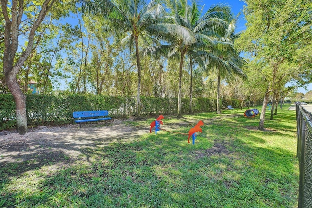 view of yard featuring fence