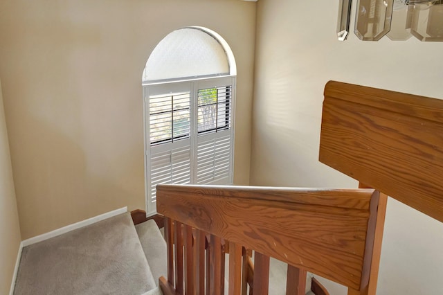 staircase with baseboards