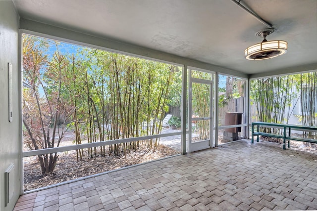 view of unfurnished sunroom