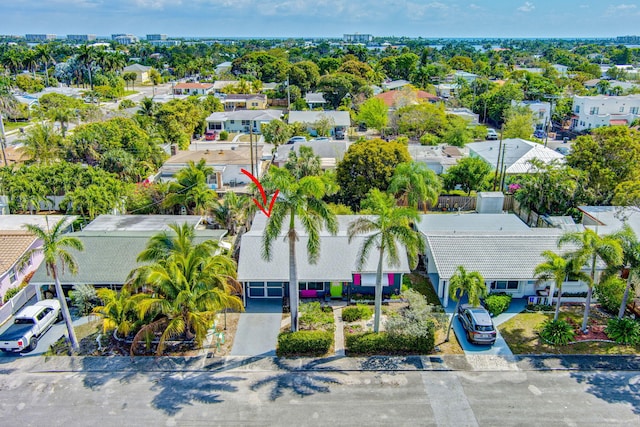 aerial view with a residential view