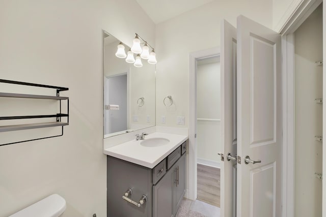 bathroom with toilet and vanity