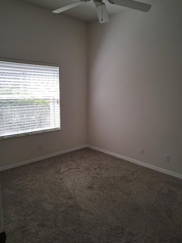 unfurnished sunroom with a ceiling fan