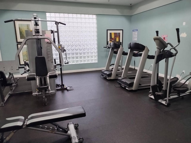 gym with baseboards