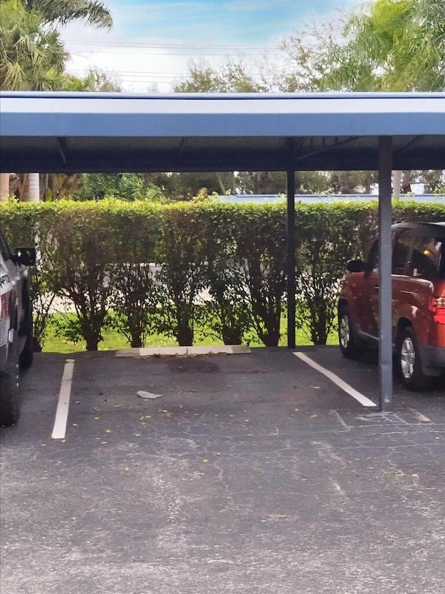 view of covered parking lot