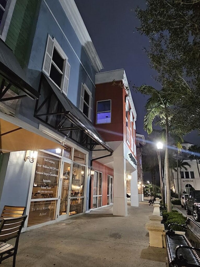 view of property at night