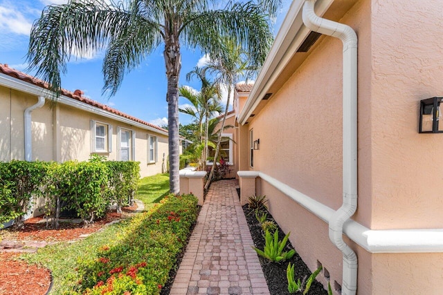 view of property exterior with stucco siding