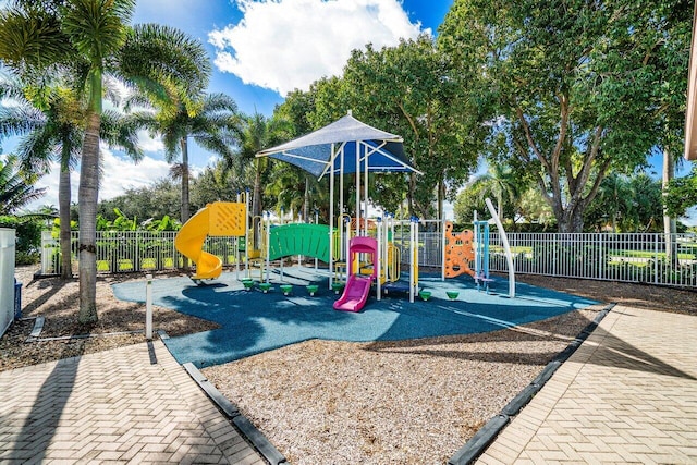 community play area with fence