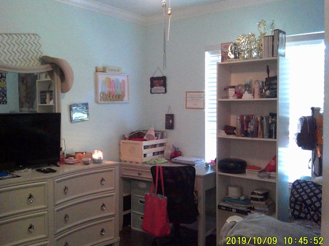 bedroom featuring ornamental molding