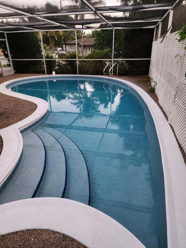 pool with a lanai