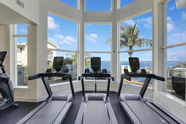 gym featuring plenty of natural light and visible vents