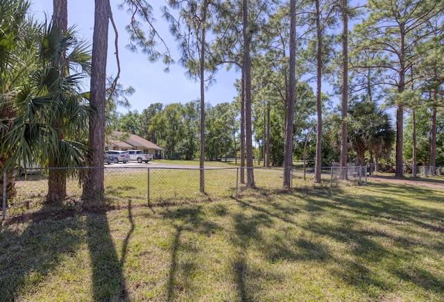 view of yard with fence