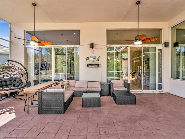 view of patio / terrace with an outdoor living space