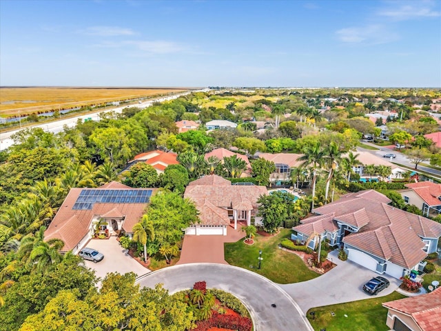 bird's eye view with a residential view