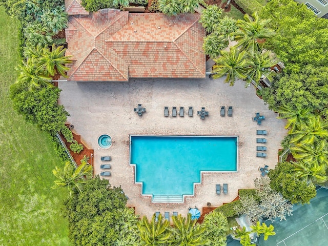 birds eye view of property