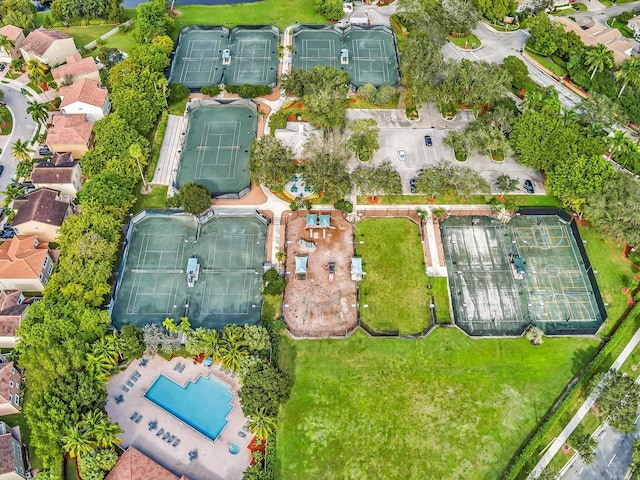 aerial view featuring a residential view