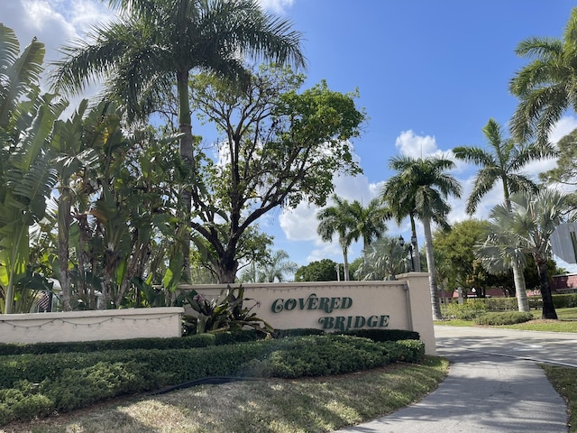 view of community sign