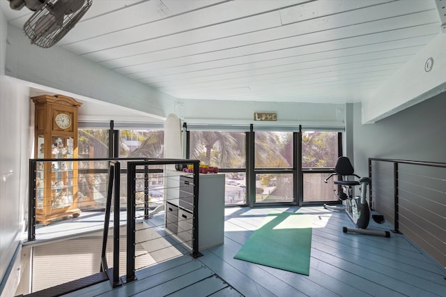 interior space featuring hardwood / wood-style flooring and a wealth of natural light