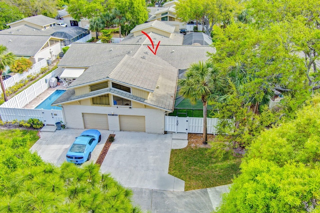 bird's eye view featuring a residential view