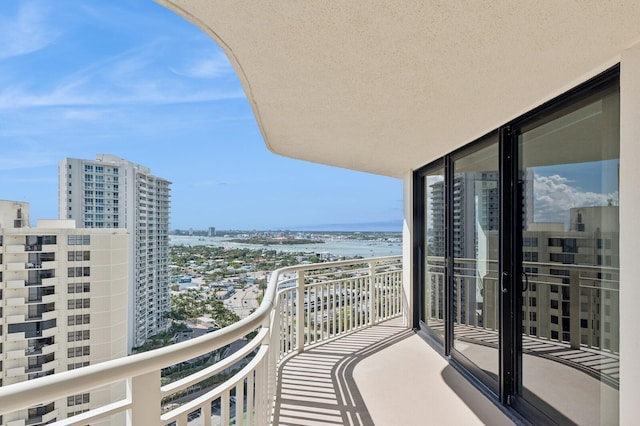 balcony with a view of city