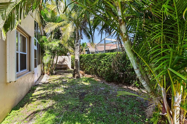 view of yard featuring fence