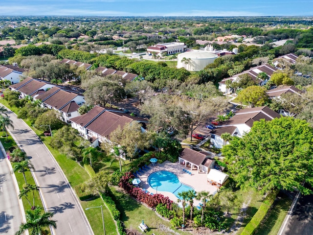 bird's eye view with a residential view