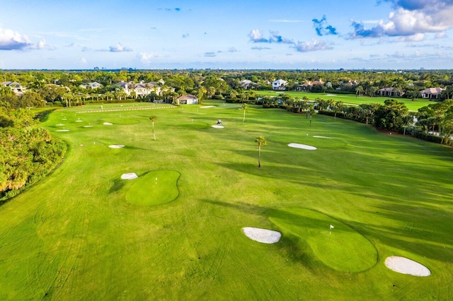 aerial view featuring golf course view