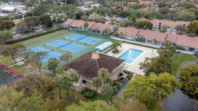 aerial view featuring a residential view