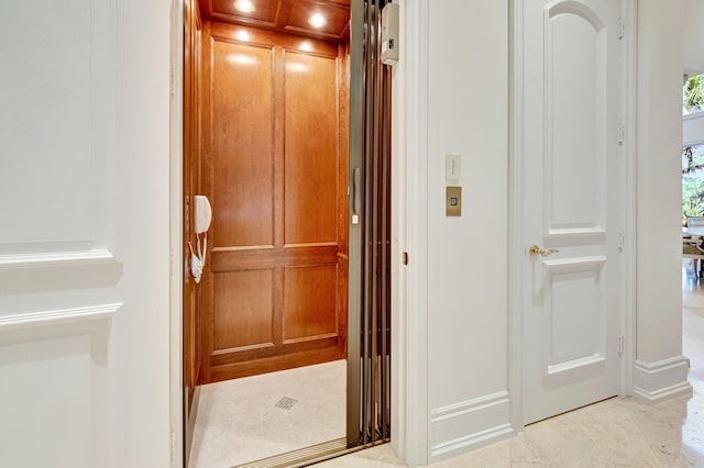 hall featuring elevator