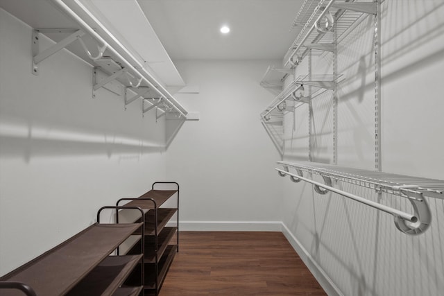 spacious closet with wood finished floors