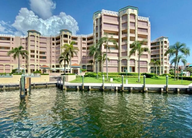 exterior space featuring a water view