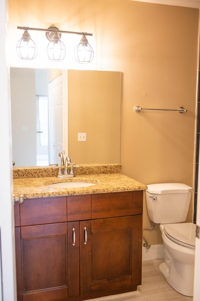 bathroom with toilet and vanity