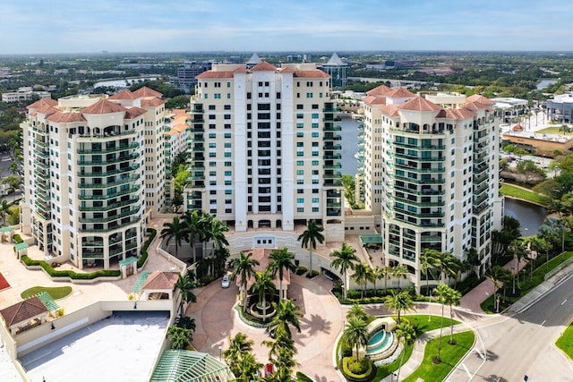 birds eye view of property featuring a view of city