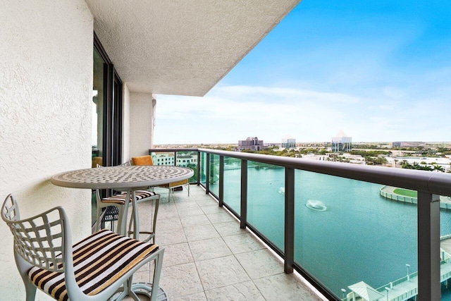 balcony with a city view