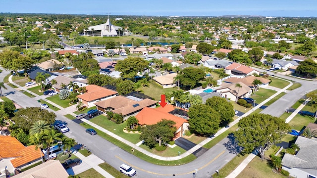 drone / aerial view featuring a residential view