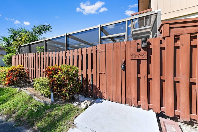 view of yard featuring a gate and fence