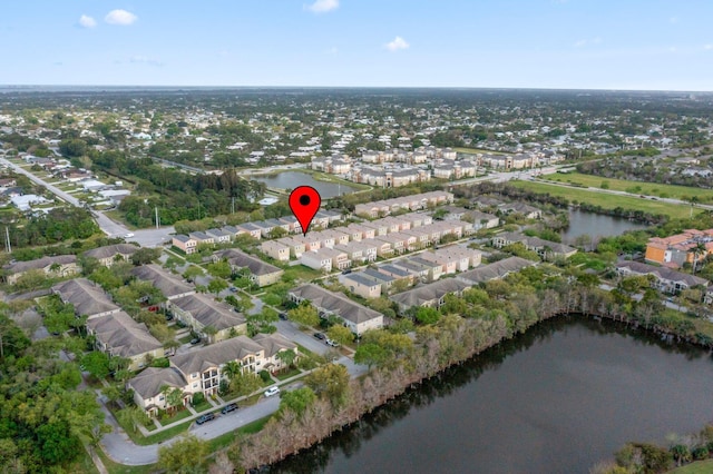 2349 SE Union Park Dr, Port Saint Lucie, FL 34952 - aerial view featuring a water view and a residential view