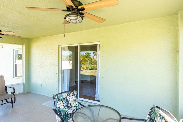 view of patio / terrace with a ceiling fan