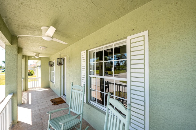 view of patio / terrace featuring a ceiling fan