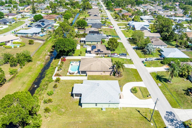 bird's eye view with a residential view