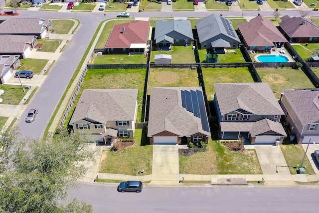 drone / aerial view with a residential view