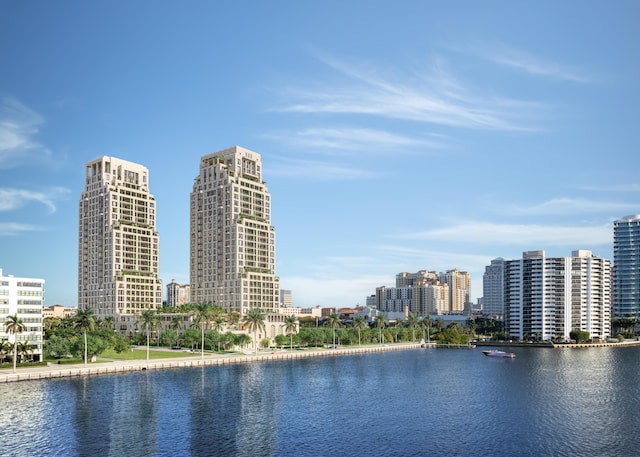 property view of water featuring a view of city